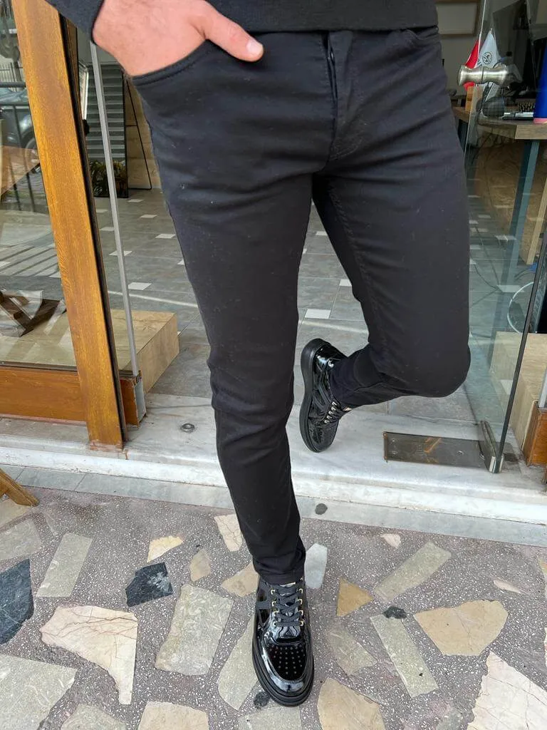 Slim Fit Men's Black Jeans