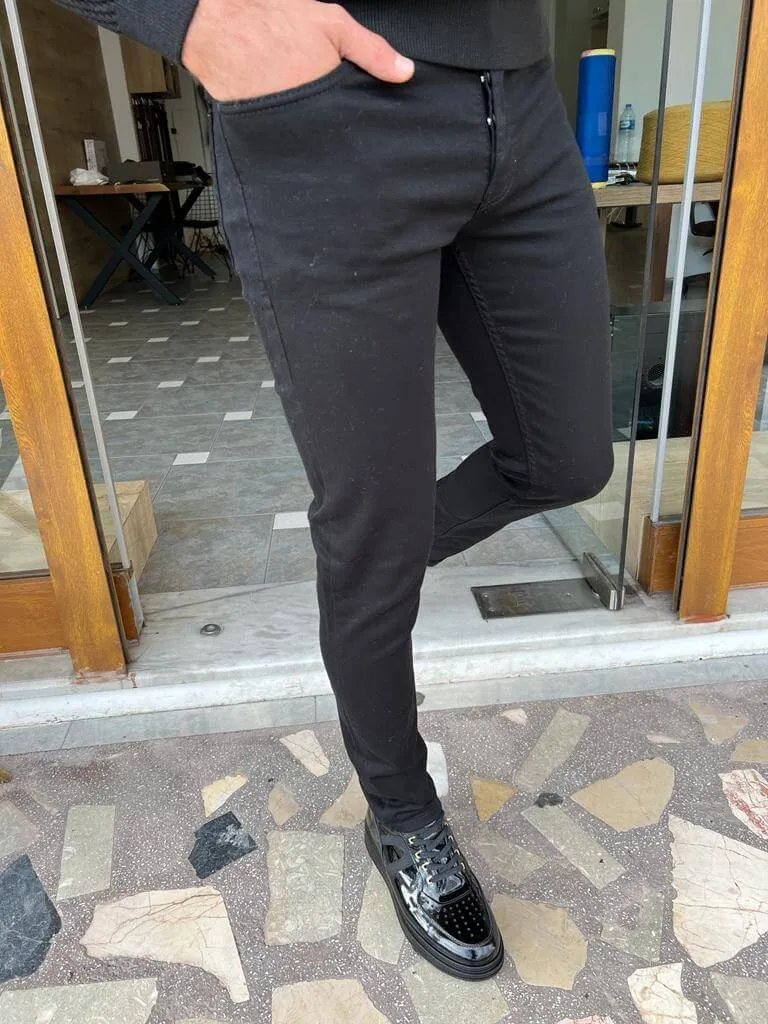 Slim Fit Men's Black Jeans