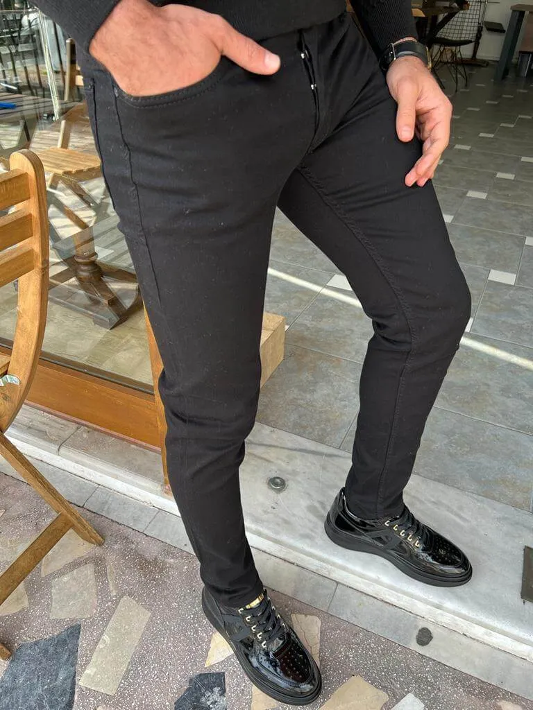 Slim Fit Men's Black Jeans