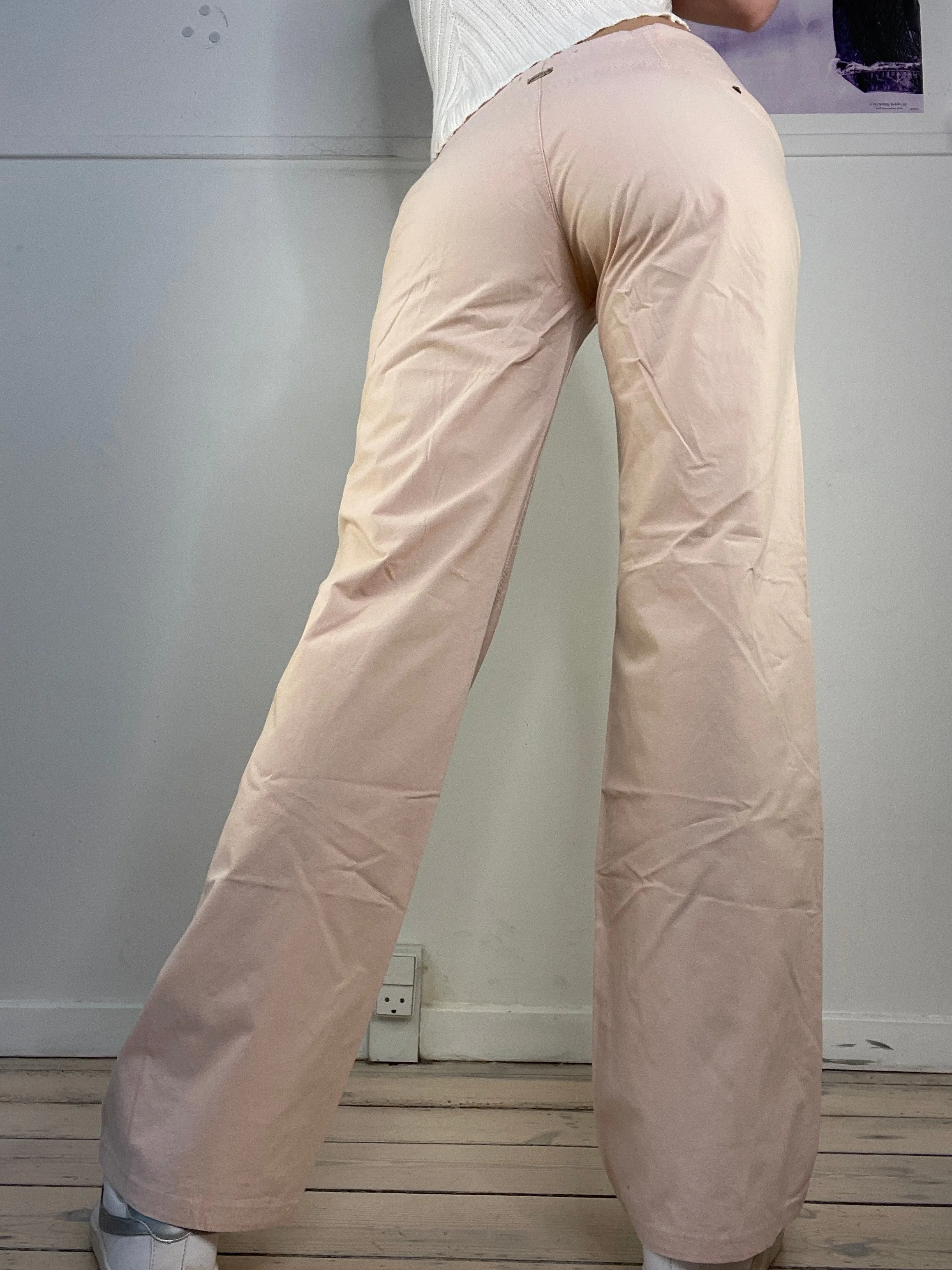 sporty baby pink low waisted pants