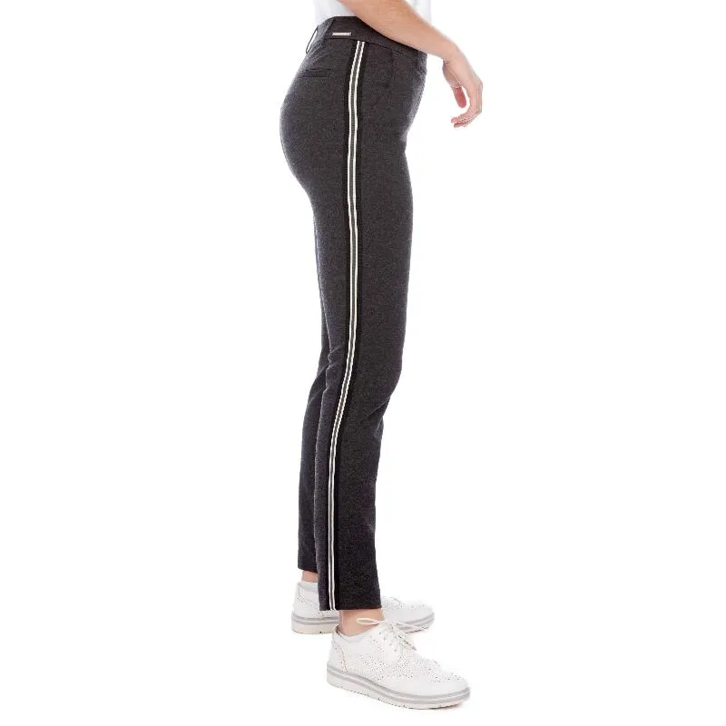 Swing Control Side Stripe Ponte Pant(30") - Charcoal