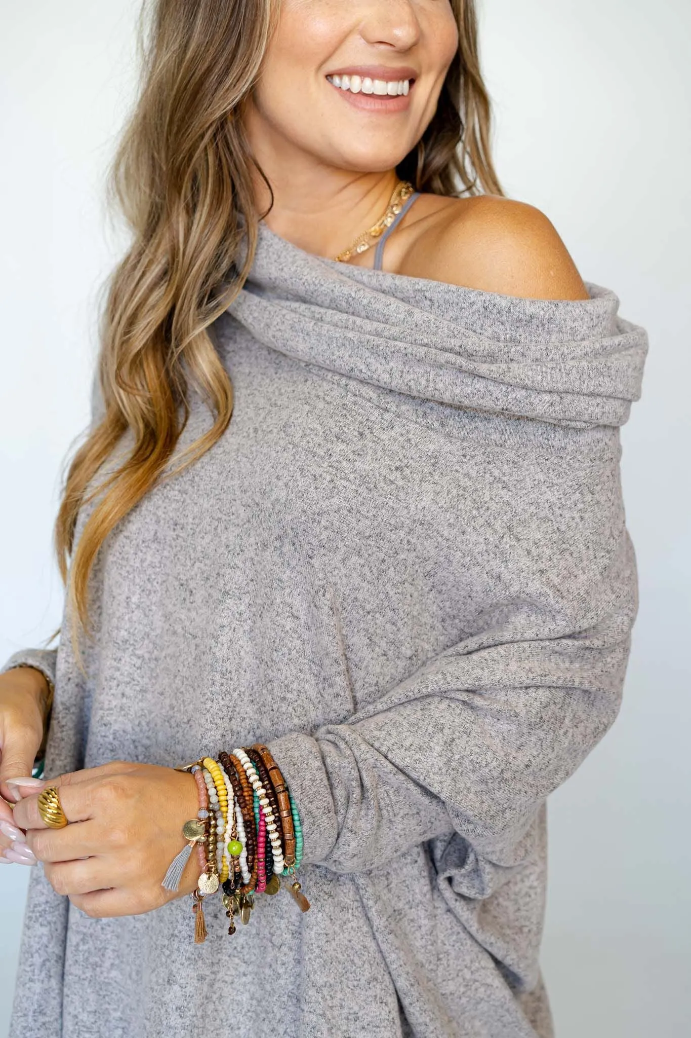 The Nest So Versatile Flowy Knit Sweater - Oatmeal