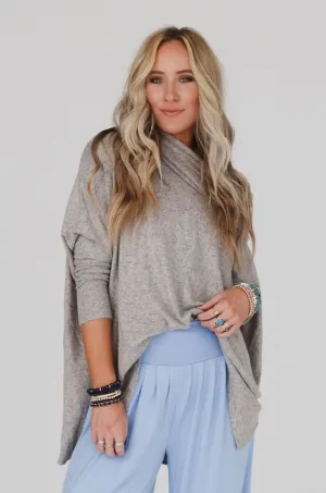 The Nest So Versatile Flowy Knit Sweater - Oatmeal