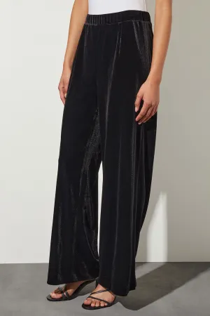 Velvet Wide-Leg Pants