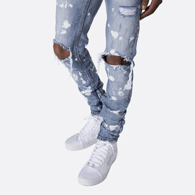 Vintage Ripped Painted Slim Fit Jeans