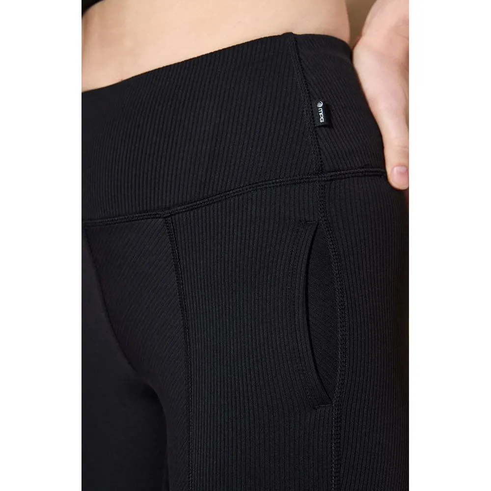 Womens Effuse High-Waisted Mixed Panel Legging 26" - Black