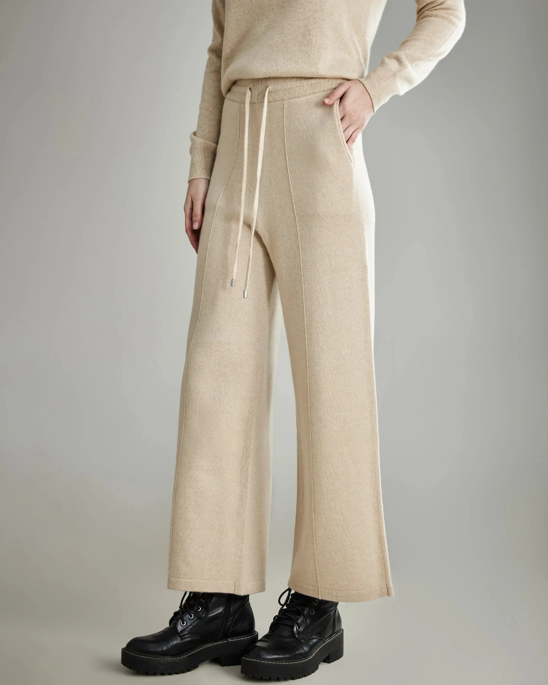 Women's Wide-Leg Cashmere Pants