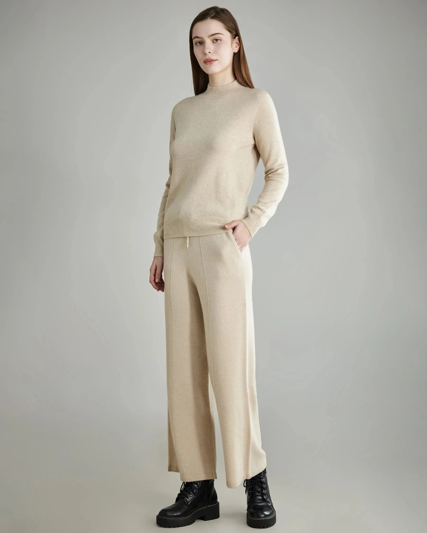 Women's Wide-Leg Cashmere Pants