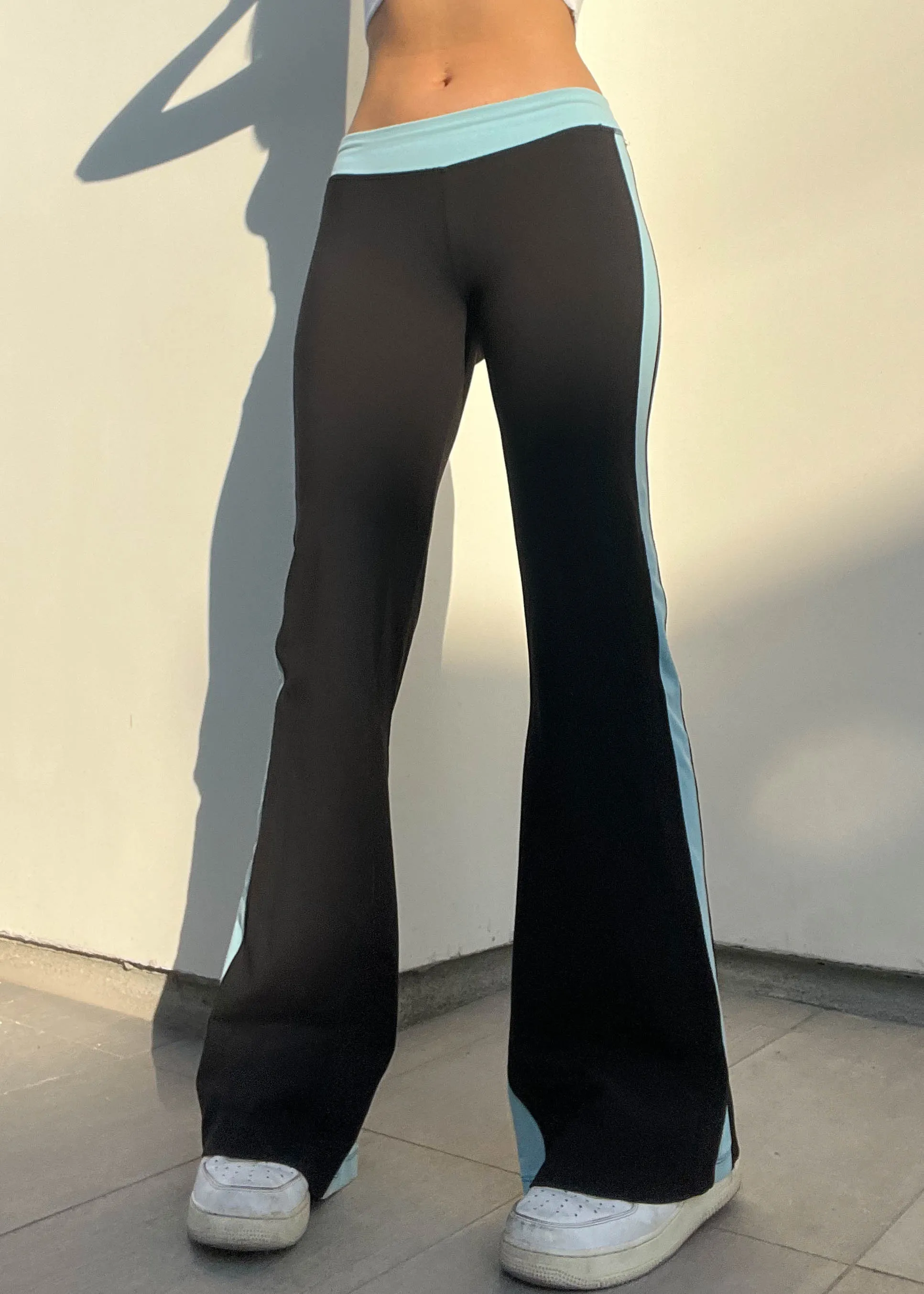 Y2k Blue & Black Bebe Flares (S)