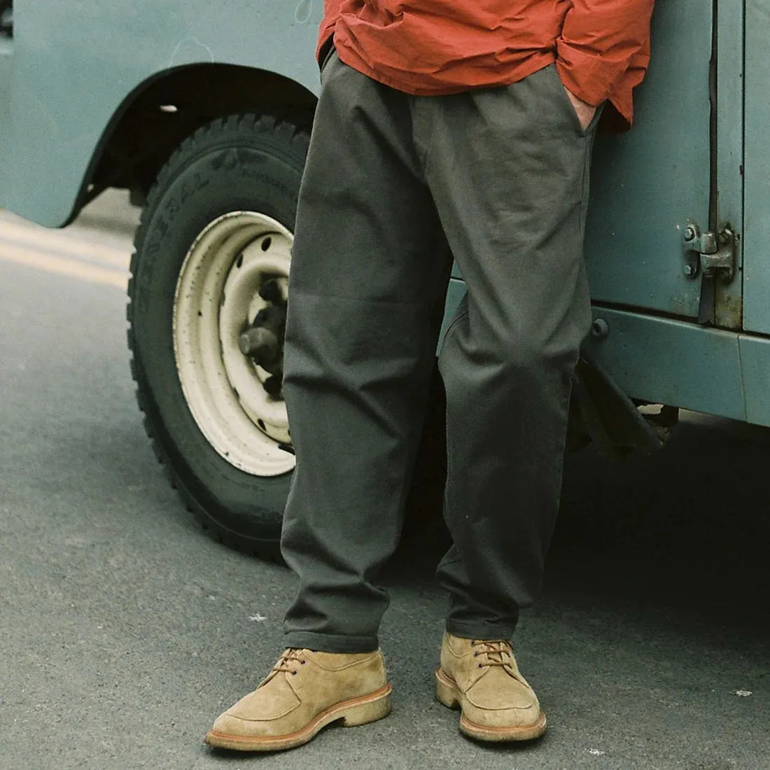 Yarmouth Oilskins - The Deck Trouser - Washed Cotton - Olive