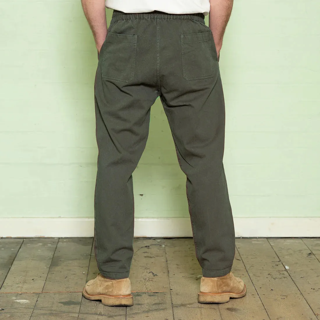 Yarmouth Oilskins - The Deck Trouser - Washed Cotton - Olive