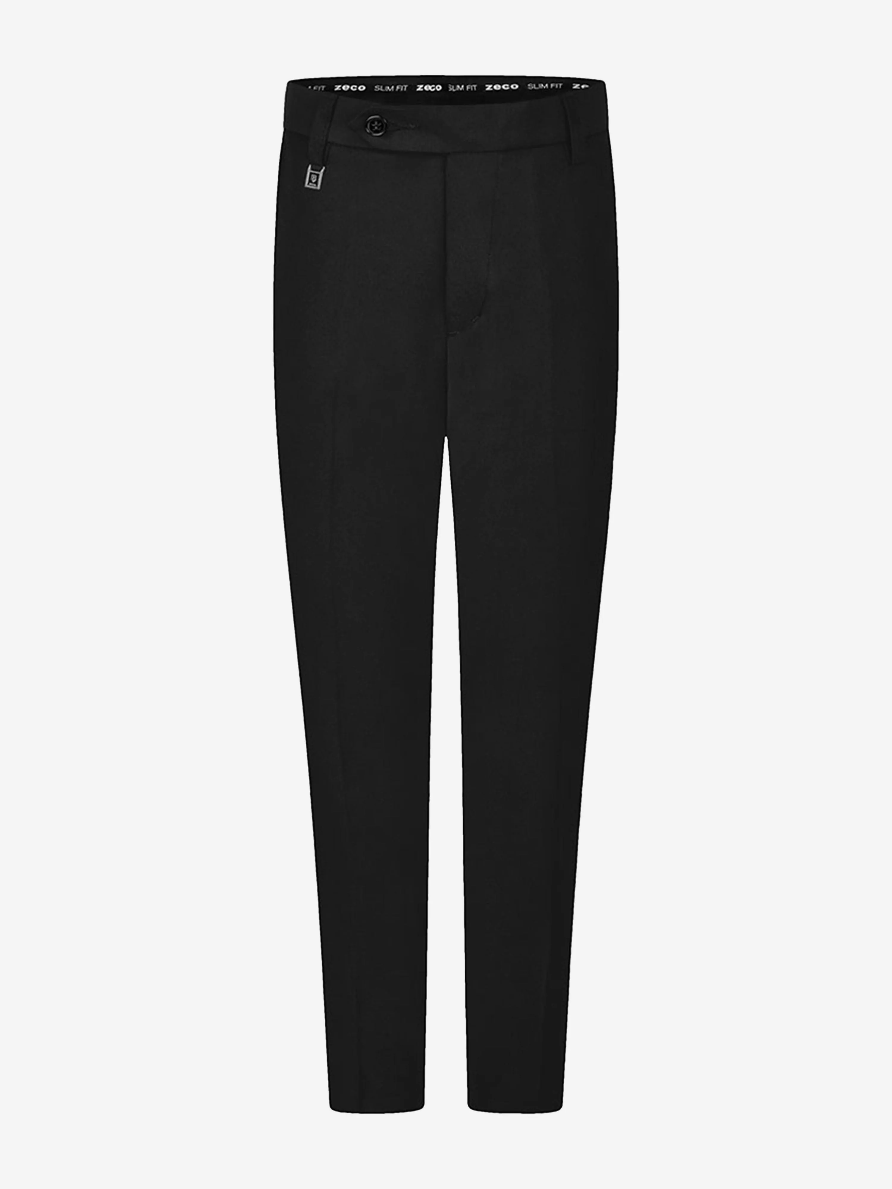 Zeco Boys School Slim Fit Long Leg Trousers in Black